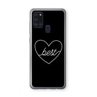 Best heart black: Samsung Galaxy A21s Transparant Hoesje