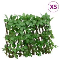 VidaXL Kunstplant klimop op latwerk 5 st uittrekbaar 180x30 cm groen VidaXL Kunstplant klimop op latwerk 5 st uittrekbaar 180x30 cm groen