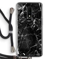 Zwart Marmer 2: OnePlus 7 Transparant Hoesje met koord