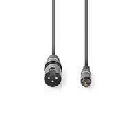 Nedis Ongebalanceerde Audiokabel | XLR 3-Pins Male | RCA Male | 3 m | Donkergrijs | 1 stuks - COTH15205GY30 COTH15205GY30 - thumbnail