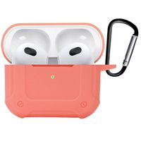 Basey Hoes Voor AirPods 3 Hoesje Shock Case Met Karabijnhaak - AirPods 3 Case Shock Hoes Cover - Zalm