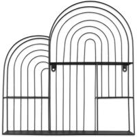 Zwarte Metalen Wandplank met Hanger - Modern Wandrek