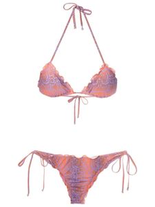 Amir Slama bikini à imprimé peau de serpent - Violet