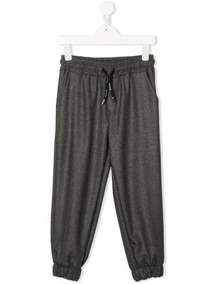 MSGM Kids pantalon en maille à chevrons - Gris