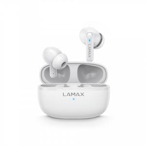 Lamax Clips1 Play In Ear headset Bluetooth Stereo Wit Indicator voor batterijstatus, Oplaadbox, Volumeregeling, Bestand tegen zweet, Touchbesturing,