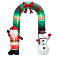 245 cm Hoge Kerst Opblaasbare Boog met Kerstman & Sneeuwman Decoratie