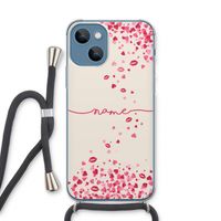 Hartjes en kusjes: iPhone 13 Transparant Hoesje met koord