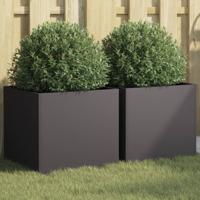 VidaXL Plantenbakken 2 st 42x40x39 cm staal zwart