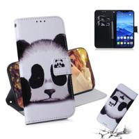 Panda patroon gekleurde tekening horizontale Flip lederen case voor Huawei mate 20 lite met houder & card slots & portemonnee