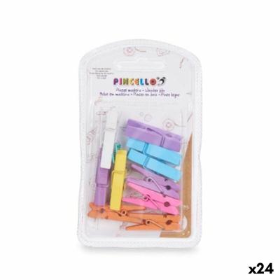 Klemmen Medium Multicolour Hout (24 Stuks)