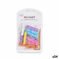 Klemmen Medium Multicolour Hout (24 Stuks)