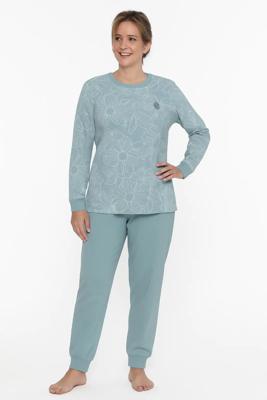 Tenderness dames pyjama Tricot lange mouw - Aqua blue