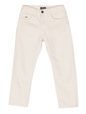 Emporio Armani Kids jean J75 à plaque logo - Marron