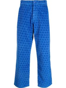 ERL pantalon en velours côtelé à imprimé graphique - Bleu