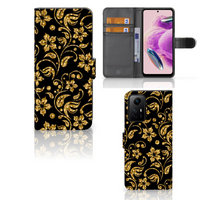 Xiaomi Redmi Note 12S Hoesje Gouden Bloemen - thumbnail