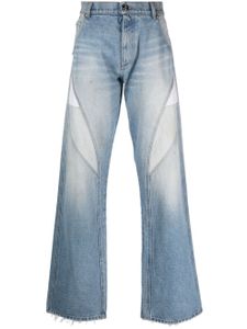 Balmain exposed-pocket cotton jeans - Bleu