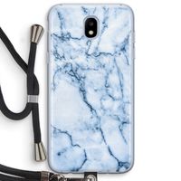 Blauw marmer: Samsung Galaxy J5 (2017) Transparant Hoesje met koord