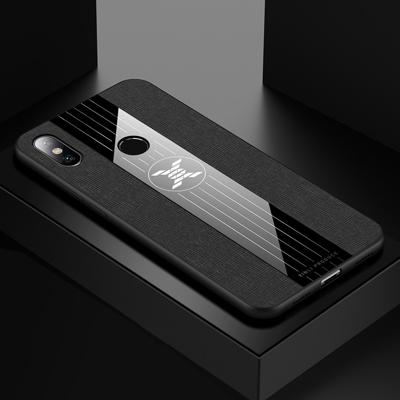 Voor Xiaomi mi 6X/a2 XINLI stiksels doek textuur schokbestendige TPU beschermhoes (zwart)