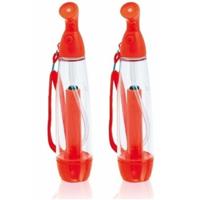 Waterverstuiver - 2x stuks - rood - 70 ml - verkoelende hand waternevelaar - nevelspray - waterspray