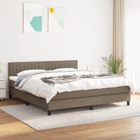 Boxspring met matras stof taupe 180x200 cm