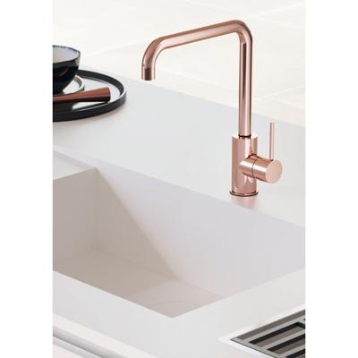 Hotbath Cobber Opbouw keukenmengkraan met draaibare L-uitloop Living Colours geborsteld messing CB041BB