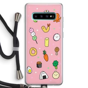 Happy bento friends: Samsung Galaxy S10 Plus Transparant Hoesje met koord