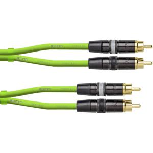 Cordial CEON DJ RCA 1.5 G Audio Verbindingskabel [1x Cinch-stekker - 1x Cinch-stekker] 1.50 m Groen (neon)