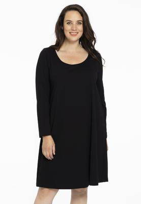 Yoek Jurk lange mouwen | Zwart | Maat 58/60