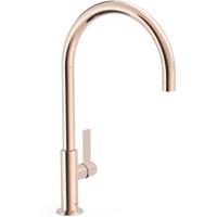 Wastafelkraan Tres Project | Opbouw | Draaibare uitloop | Mengkraan | Hoog model | 1-hendel | Rond | 24k Rose goud