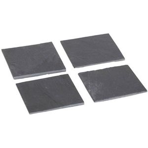 Leisteen glasonderzetters 12 stuks 10 cm