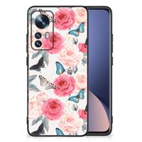 Xiaomi 12 | 12X Bloemen Hoesje Butterfly Roses Xiaomi 12 | 12X Bloemen Hoesje Butterfly Roses