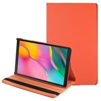 Litchi textuur horizontale Flip 360 graden rotatie lederen case voor Galaxy tab A 10 1 (2019) T510/T515 met houder (oranje)
