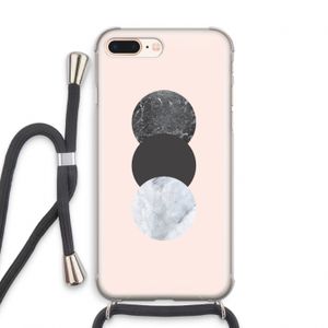 Marmeren cirkels: iPhone 8 Plus Transparant Hoesje met koord