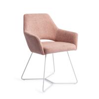 Jesper Home Eetkamerstoel 'Yanai' Beehive White, kleur Pink Punch
