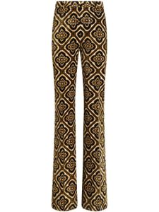 ETRO pantalon imprimé à effet velours - Jaune