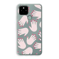 Hands pink: Google Pixel 5 Transparant Hoesje