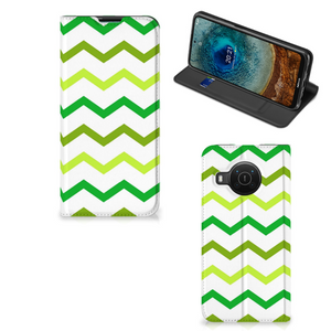 Nokia X20 | X10 Hoesje met Magneet Zigzag Groen