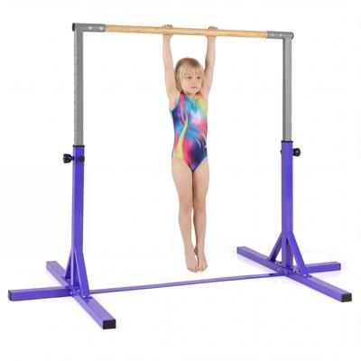 Horizontale Gymnastiekstang met 12 Verstelbare Hoogtes (85-145 cm) Uitschuifbare Trainingsstang Draagvermogen van 65 kg voor Thuisgym