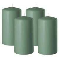 Enlightening Candles Cilinder/stompkaars - 4x - groen - D8 x H12 cm - 45 branduur