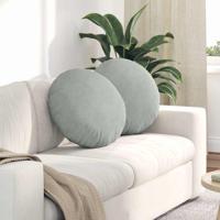 VidaXL Zitkussens 2 stuks lichtgrijs ø 40 x 13 cm fluweel