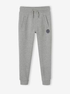 Joggingbroek van molton jongens gechineerd grijs