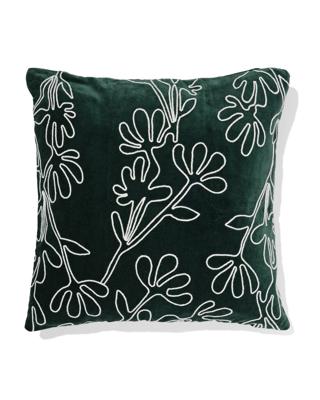 051 Kussenhoes 50x50cm Velours Bloem Groen (groen)