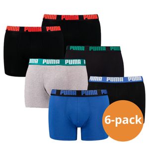 Puma Boxershorts Basic 6-pack Benjamin Blue/ Grey Teal  / Black Ultra Orange
