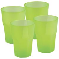 Drinkglazen frosted - groen - 24x - 420 ml - onbreekbaar kunststof - Feest/cocktailbekers