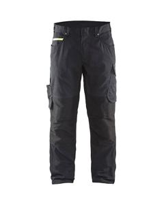 Blåkläder Service werkbroek met stretch zonder spijkerzakken 14951330 | Zwart/High-Vis Geel | Maat 44 - 7330509544303