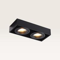Downlight box Kelveri nero - GU10-fittingen - IP20 voor binnen - Zwart - Met doorlusbedrading
