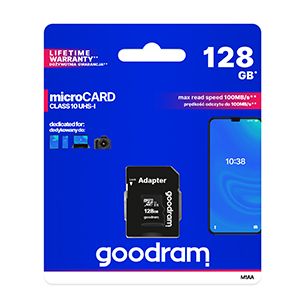 Goodram microSD-kaart 128 GB klasse 10 UHS I