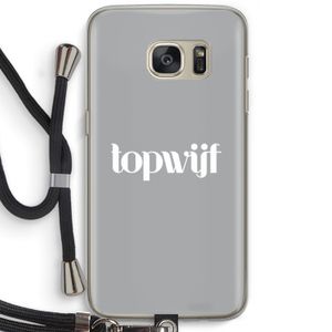 Topwijf Grijs Wit: Samsung Galaxy S7 Transparant Hoesje met koord