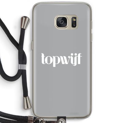 Topwijf Grijs Wit: Samsung Galaxy S7 Transparant Hoesje met koord