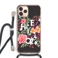 Hello in flowers: iPhone 11 Pro Max Transparant Hoesje met koord Hello in flowers: iPhone 11 Pro Max Transparant Hoesje met koord